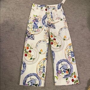 Anthropologie Multicolor Patterned Flare Jeans